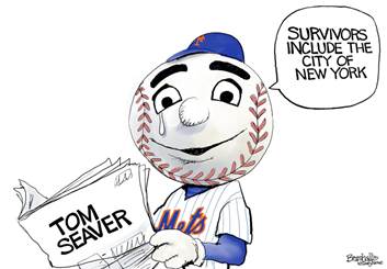 Editorial Cartoon U.S. Mr. Met Tom Seaver RIP