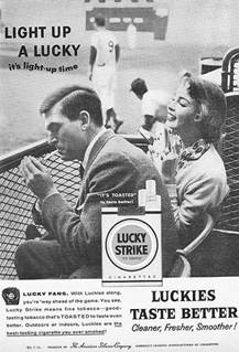 1956 Ad, Lucky Strike Cigarettes, Man &amp; Woman at Baseball Game | Baseball  games, Lucky, Baseball