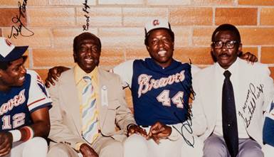 Hank Aaron, Satchel Paige, Cool Papa Bell, Dusty Baker Signed | Lot #42193  | Heritage Auctions