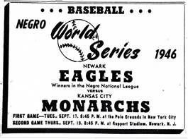 September 17-29, 1946: Newark Eagles get the best of Kansas City Monarchs  in Negro League World Series – Society for American Baseball Research