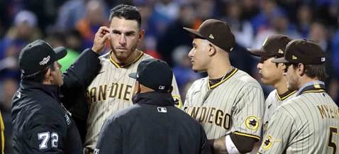 Padres' Joe Musgrove has ears checked by umps for foreign substance - NBC  Sports Bay Area