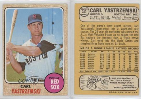 Image result for carl yastrzemski baseball card 1968