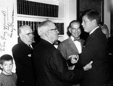 Former President Harry S. Truman and President Kennedy at the White House.