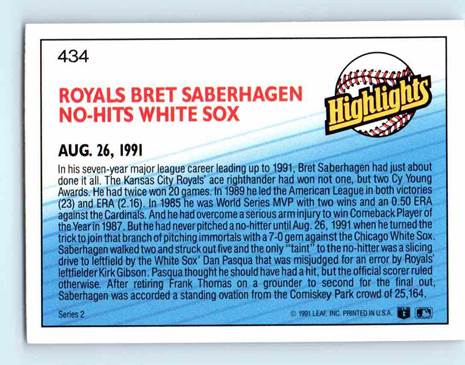 Image result for bret saberhagen baseball card no hitter
