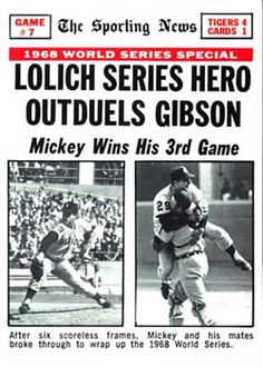 Image result for "the sporting news" 1968 world series front page