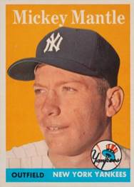 Image result for mickey mantle 1958 topps baseball card