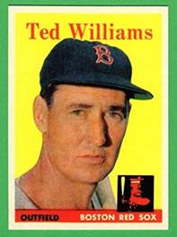 Image result for ted williams 1958 topps baseball card