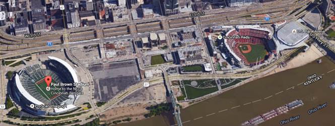 Image result for great american ball park aerial view river