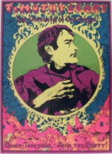 "TIMOTHY LEARY FOR GOVERNOR OF CALIFORNIA" PSYCHEDELIC BLACK LIGHT POSTER.