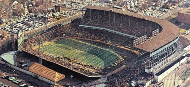 Aerial of Kansas City Municipal Stadium, former home of the Kansas City Chiefs