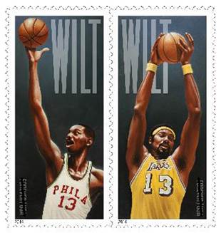2014 Wilt Chamberlain Sheet of 18 Forever Postage Stamps Scott image 0