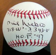 Phil Niekro Hof 97 318 Wins 3342 K's Braves Yankee Signed Auto Oml Baseball  Jsa