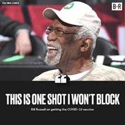 Image result for bill russell covid shot