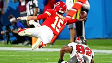Image result for super bowl mahomes sidearm pass