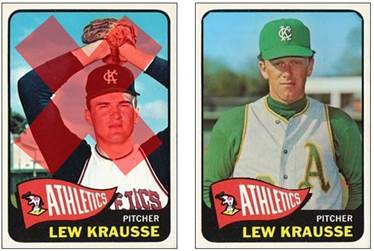 Bottomms Cards on Twitter: "1965 Topps Lew Krausse recast (original  pictured Pete Lovrich from 1963); Bottomms Up!; #baseballcards; #Athletics.  https://t.co/JWanAnRS8O"