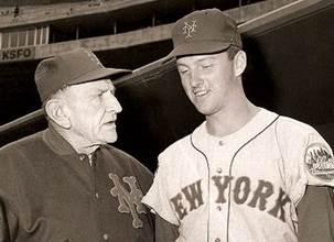 Mets Manager Casey Stengel with pitcher Bill Wakefield in 1964. Photo courtesy of Bill Wakefield.