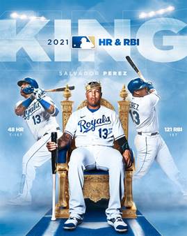 Salvador Perez, 2021 MLB Home Run and RBI King
48 Home Runs, tied for 1st
121 RBIs, 1st