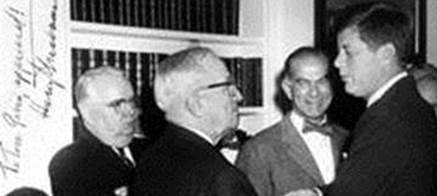 Former President Harry S. Truman and President Kennedy at the White House.