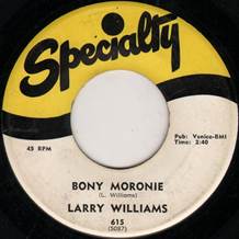 Larry Williams – Bony Moronie / You Bug Me, Baby (1957, Vinyl) - Discogs