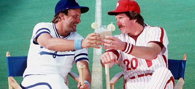 Mike Schmidt and George Brett having a drink at third base : r/baseball