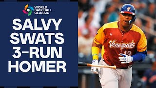 Salvador Perez launches 3-run homer in World Baseball Classic - YouTube