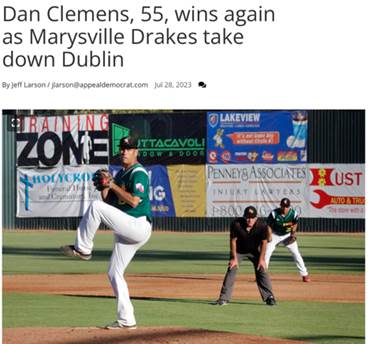 Dan Clemens, 55, wins again as Marysville Drakes take down Dublin  Sports  appeal-democrat.com.png