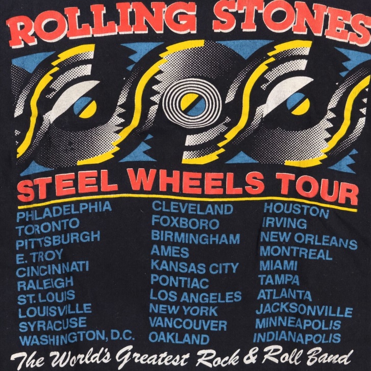 Vintage 1989 Rolling Stones Steel Wheels Concert Tour Single Stitch T-Shirt  M | eBay
