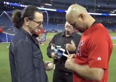 Rush lead singer has awesome piece of baseball memorabilia