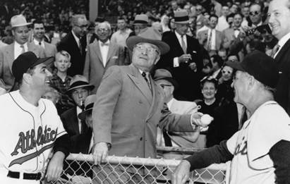 Harry S. Truman Throwing Out the First Ball at the Athletics Opening Game |  Harry S. Truman