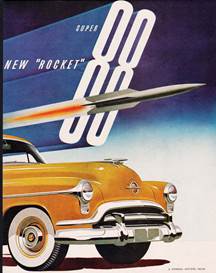 Vintage magazine ad OLDSMOBILE 1951 Rocket Super 88 yellow car picture –  Mistercola