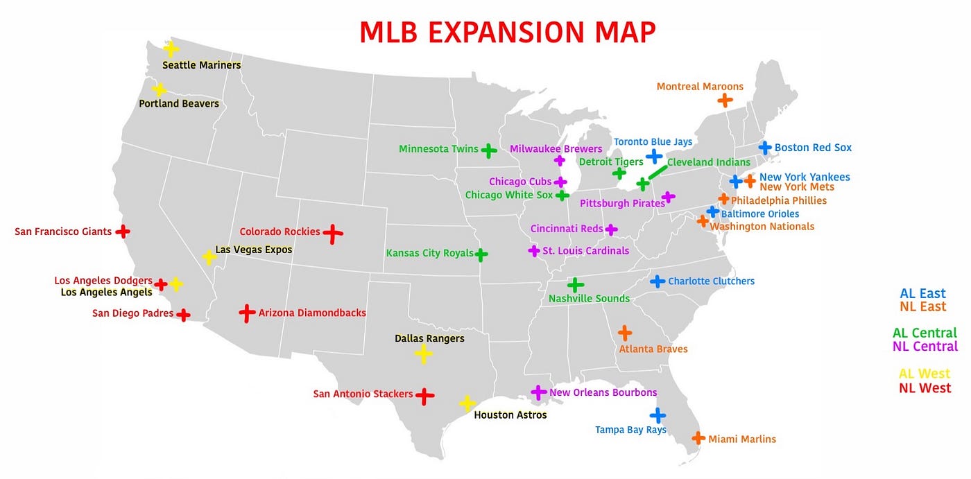 This MLB Expansion Map Just Makes Sense | by Chris K | Medium