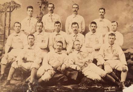 Possibly Unique April 29, 1886 Kansas City Cowboys Souvenir Park Dedication Team Card SGC Authentic. ...