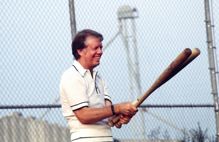 Jimmy Carter at bat