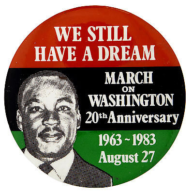 MARTIN LUTHER KING 20TH ANNIVERSARY MARCH ON WASHINGTON 1983 BUTTON. | eBay