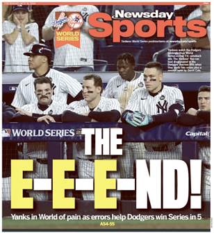 NY Newsday back cover: "The E-E-E-ND!"