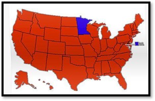 Reagan/Bush 1984 post election campaign map. Democratic ...