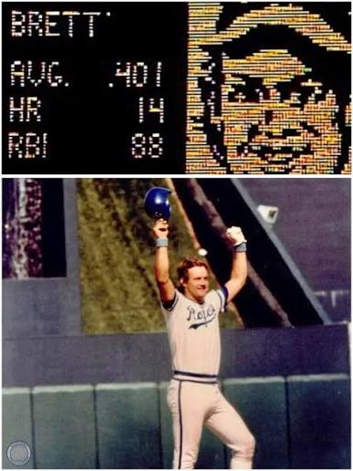 ⚾️On August 17, 1980 George Brett raises his batting average above .400  when he goes 4-for-4 in the Royals' 8-3 victory over the Toronto Blue Jays.  The Kansas City third baseman receives