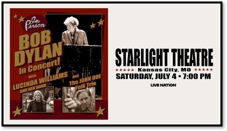 Bob Dylan Kansas City Tickets, Starlight Theatre, Kansas ...