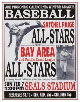 Negro League Baseball - POSTER - Joe DiMaggio Satchel Paige vintage art repro | eBay