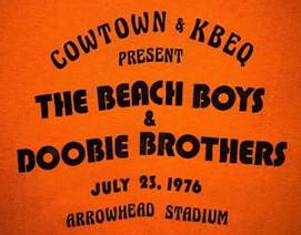 1976 Beach Boys & The Doobie Brothers Concert T-Shirt from their show  together at Arrowhead Stadium (July 23rd) in Kansas City, Missouri - not  listed are Jeff Beck, Firefall and The Ozark
