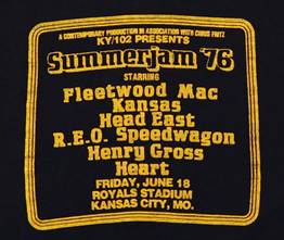 1976 Fleetwood Mac Summerjam Kansas City Concert Shirt | WyCo Vintage